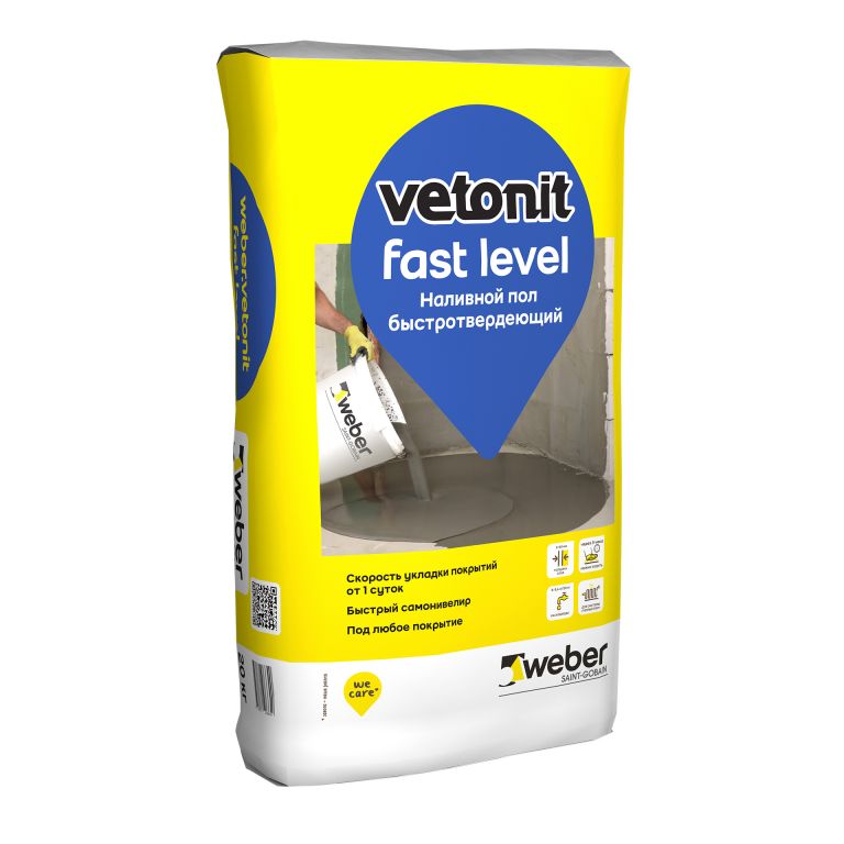 Быстротвердеющий наливной пол weber.vetonit fast level