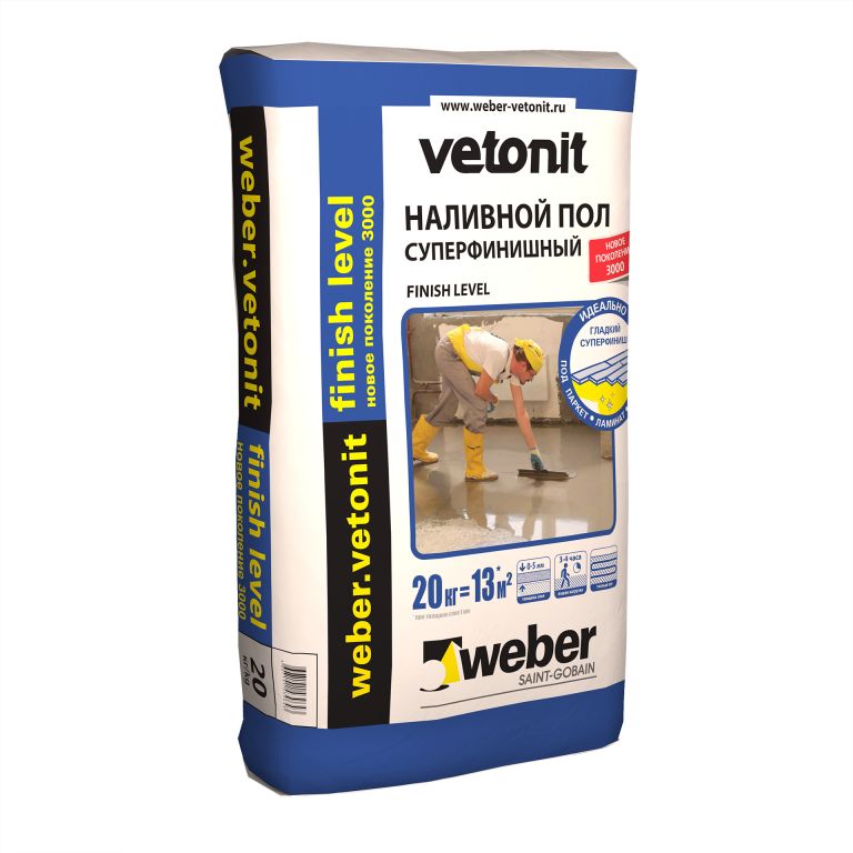 Суперфинишный наливной пол weber.vetonit finish level